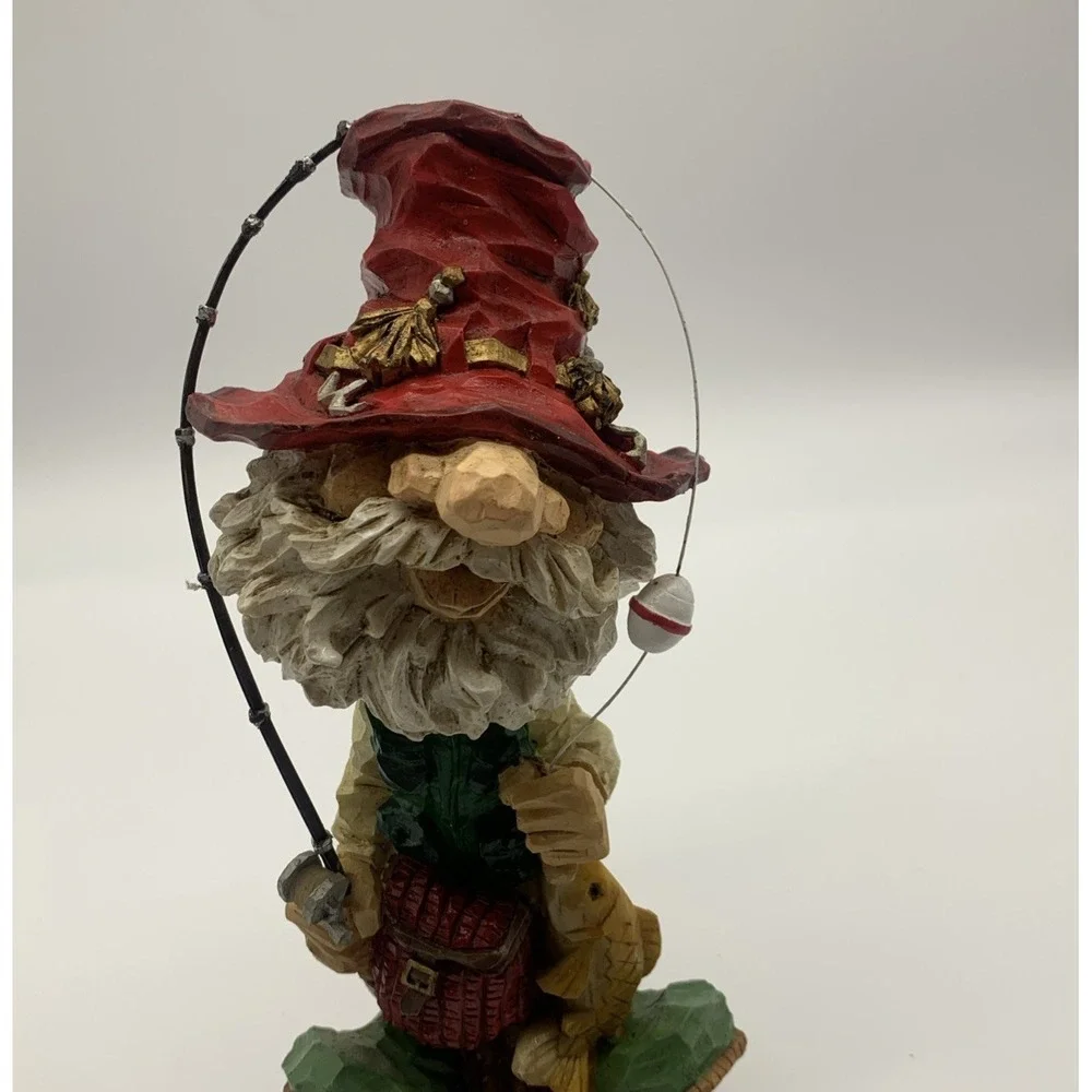 Vintage Bearded‎ Fisherman Grandpa Bobblehead with Fishing Pole